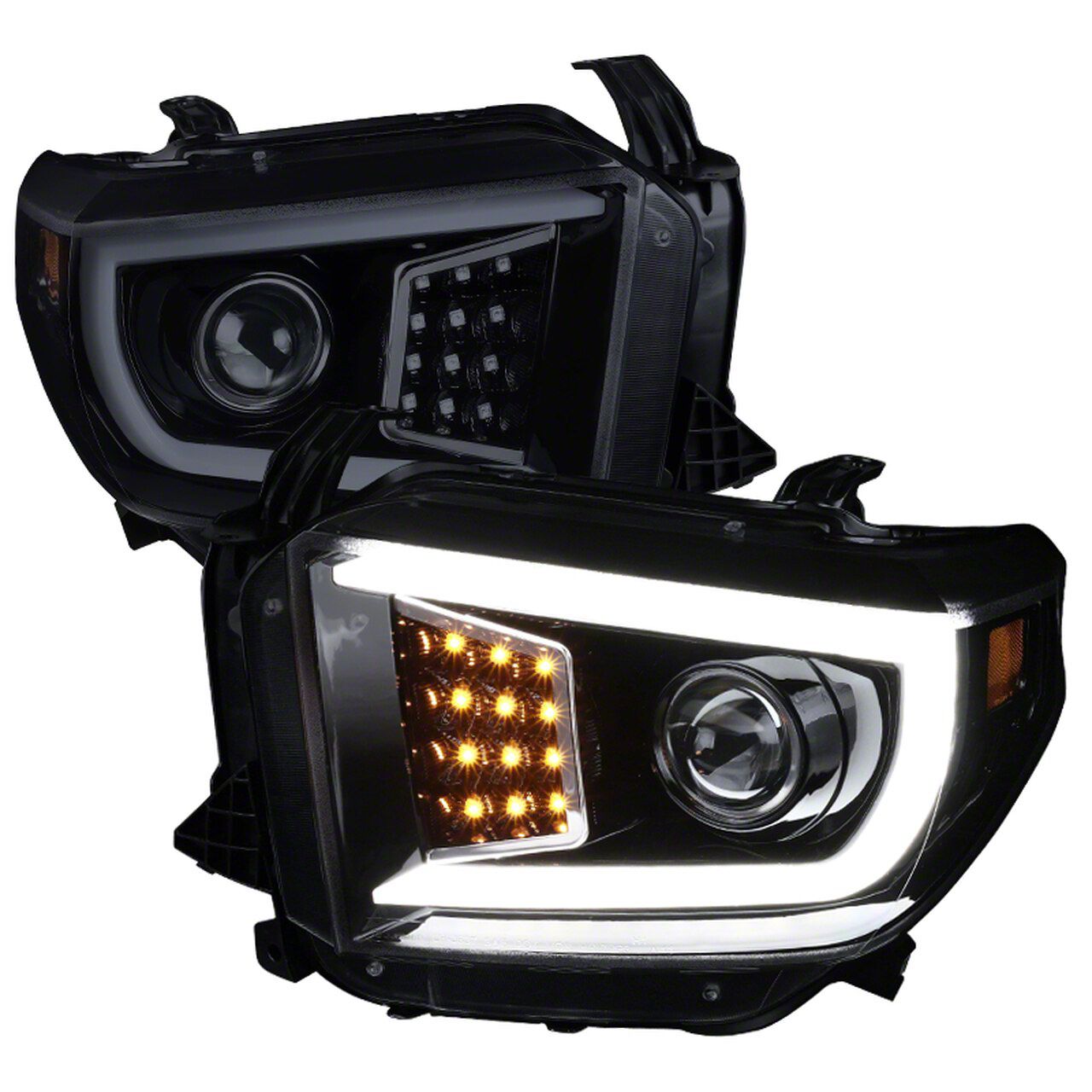 Tundra Projector Headlights; Gloss Black Housing; Smoked Lens (14-21 ...