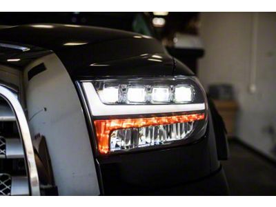 Quad-Pro LED Projector Headlights; Black Housing; Clear Lens (07-13 Tundra w/o Headlight Washer)