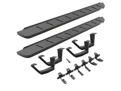 Go Rhino RB10 Running Boards with Drop Steps; Protective Bedliner Coating (22-24 Tundra Double Cab)