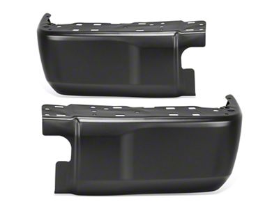 Rear Bumper End Caps without Backup Sensor Holes; Black (14-21 Tundra)