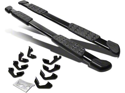 5.25-Inch Aluminum Running Boards; Black (07-21 Tundra CrewMax)