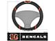 Steering Wheel Cover with Cincinnati Bengals Logo; Black (Universal; Some Adaptation May Be Required)