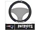 Steering Wheel Cover with New England Patriots Logo; Black (Universal; Some Adaptation May Be Required)