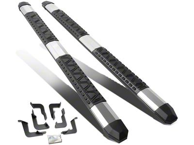 5-Inch Extruded Side Step Bars; Polished and Matte Black (07-21 Tundra Double Cab)