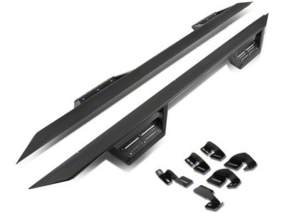 Drop Step Side Step Bars; Textured Black (07-21 Tundra Double Cab)