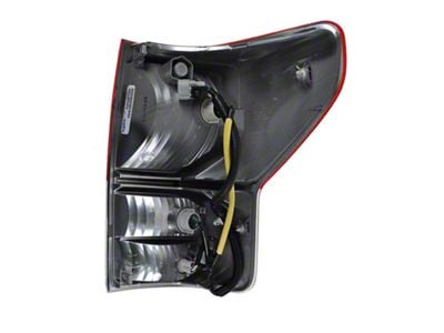 Tail Light; Chrome Housing; Red Clear Lens; Driver Side (10-13 Tundra)