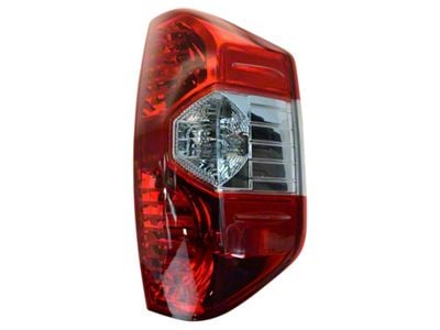 Tail Light; Chrome Housing; Red Clear Lens; Passenger Side (14-21 Tundra)