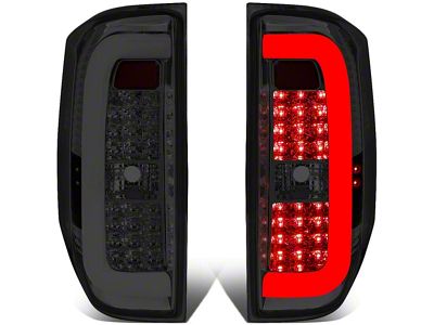 C-Tube LED Tail Lights; Chrome Housing; Smoked Lens (14-18 Tundra)