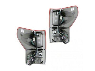 Tail Lights; Chrome Housing; Red Lens (07-09 Tundra)