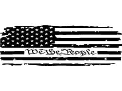 Tailgate Tattered We The People Flag Decal; Gloss Black (07-24 Tundra)