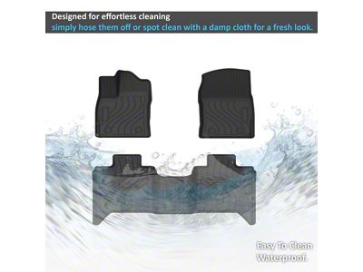 TOTALINER Heavy Duty Front and Rear Floor Liners; Black (22-25 Tundra)