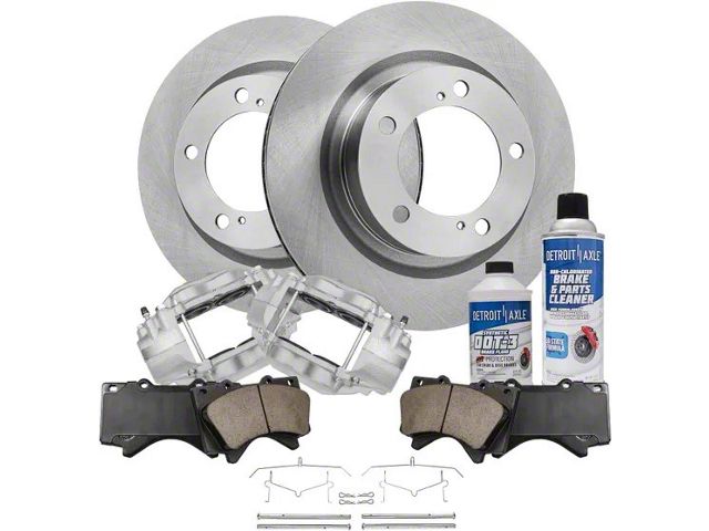 Vented 5-Lug Brake Rotor, Pad, Caliper, Brake Fluid and Cleaner Kit; Front (07-15 Tundra)