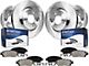 Vented 5-Lug Brake Rotor and Pad Kit; Front and Rear (07-21 Tundra)