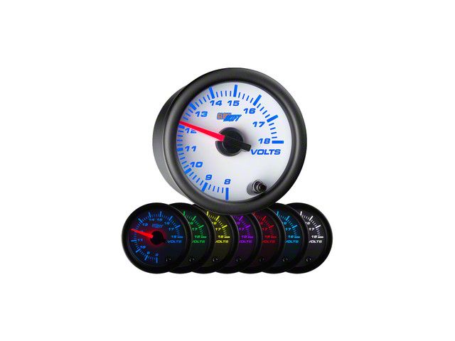 Volt Gauge; White 7 Color (Universal; Some Adaptation May Be Required)