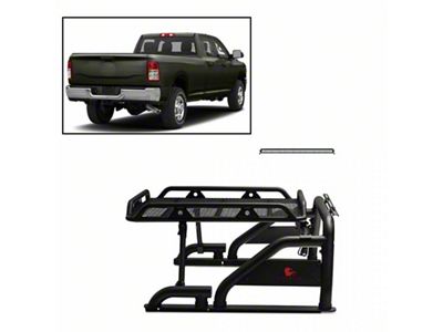 Warrior Roll Bar with 50-Inch LED Light Bar; Black (07-24 Tundra)