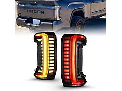 Z-Series Full LED Sequential Tail Lights with Initiation Feature; Black Housing; Clear Lens (22-25 Tundra w/o Factory Sequential Turn Signals)