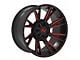 TW Offroad T12 Blade Gloss Black with Red 6-Lug Wheel; 20x10; -12mm Offset (04-15 Titan)