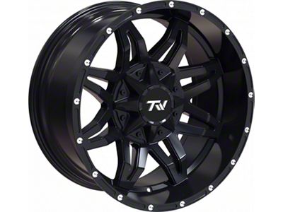TW Offroad T2 Spider Matte Black with Milled Rivets 6-Lug Wheel; 20x9; 0mm Offset (04-15 Titan)