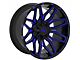 TW Offroad T3 Lotus Gloss Black with Blue 6-Lug Wheel; 20x10; -12mm Offset (04-15 Titan)