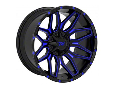 TW Offroad T3 Lotus Gloss Black with Blue 6-Lug Wheel; 20x9; 0mm Offset (04-15 Titan)