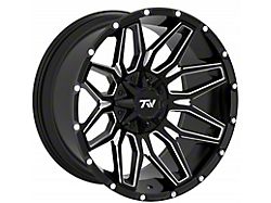 TW Offroad T3 Lotus Gloss Black with Milled Spokes 6-Lug Wheel; 22x12; -44mm Offset (04-15 Titan)