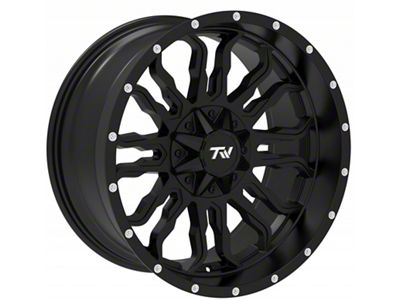 TW Offroad T8 Flame Gloss Black with Milled Spokes 6-Lug Wheel; 20x10; -12mm Offset (04-15 Titan)
