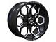 TW Offroad TF1 Gloss Black and Milled 6-Lug Wheel; 20x10; -12mm Offset (04-15 Titan)