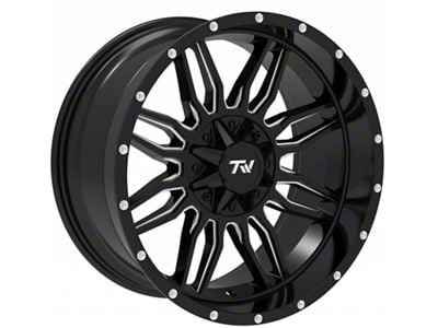 TW Offroad T11 Sword Gloss Black with Milled Spokes 6-Lug Wheel; 20x10; -12mm Offset (05-15 Tacoma)