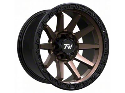 TW Offroad T21 Straight Matte Black with Bronze 6-Lug Wheel; 17x9 ; 0mm Offset (05-15 Tacoma)