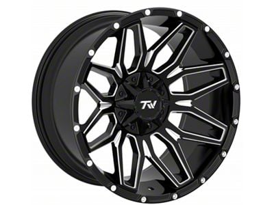 TW Offroad T3 Lotus Gloss Black with Milled Spokes 6-Lug Wheel; 20x10; -12mm Offset (05-15 Tacoma)