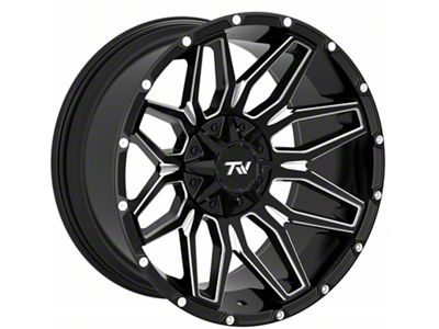TW Offroad T3 Lotus Gloss Black with Milled Spokes 6-Lug Wheel; 20x9; 0mm Offset (05-15 Tacoma)