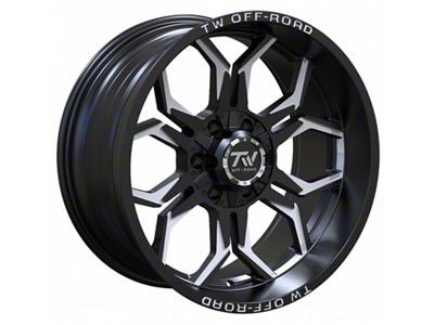TW Offroad TF1 Gloss Black and Milled 6-Lug Wheel; 20x10; -12mm Offset (05-15 Tacoma)