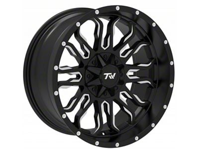 TW Offroad T8 Flame Gloss Black with Milled Spokes 5-Lug Wheel; 20x10; -12mm Offset (07-13 Tundra)