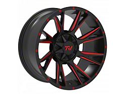 TW Offroad T12 Blade Gloss Black with Red 6-Lug Wheel; 20x10; -12mm Offset (10-24 4Runner)