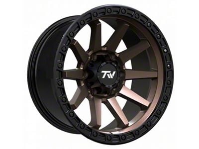 TW Offroad T21 Straight Matte Black with Bronze 6-Lug Wheel; 17x9 ; 0mm Offset (10-24 4Runner)