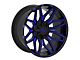 TW Offroad T3 Lotus Gloss Black with Blue 6-Lug Wheel; 20x9; 0mm Offset (10-24 4Runner)