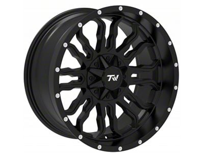 TW Offroad T8 Flame Gloss Black with Milled Spokes 6-Lug Wheel; 20x10; -12mm Offset (10-24 4Runner)