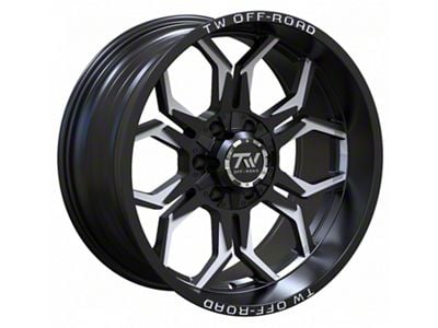 TW Offroad TF1 Gloss Black and Milled 6-Lug Wheel; 20x10; -12mm Offset (10-24 4Runner)