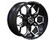 TW Offroad TF1 Gloss Black and Milled 6-Lug Wheel; 20x10; -12mm Offset (10-24 4Runner)