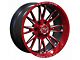 TW Offroad TF2 Black Machined with Red 6-Lug Wheel; 20x10; -12mm Offset (10-24 4Runner)