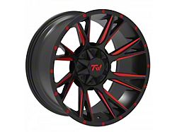 TW Offroad T12 Blade Gloss Black with Red 6-Lug Wheel; 20x10; -12mm Offset (16-23 Tacoma)