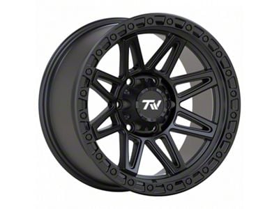 TW Offroad T23 Vector Matte Black with Gun Metal 6-Lug Wheel; 17x9 ; 0mm Offset (16-23 Tacoma)