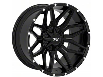 TW Offroad T3 Lotus Gloss Black 6-Lug Wheel; 22x12; -44mm Offset (16-23 Tacoma)