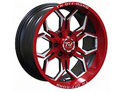 TW Offroad TF1 Black Machined with Red 6-Lug Wheel; 20x10; -12mm Offset (16-23 Tacoma)