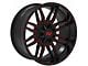 TW Offroad T11 Sword Gloss Black with Red 6-Lug Wheel; 20x10; -12mm Offset (03-09 4Runner)