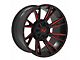 TW Offroad T12 Blade Gloss Black with Red 6-Lug Wheel; 20x10; -12mm Offset (03-09 4Runner)