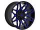 TW Offroad T3 Lotus Gloss Black with Blue 6-Lug Wheel; 20x10; -12mm Offset (03-09 4Runner)