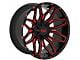 TW Offroad T3 Lotus Gloss Black with Red 6-Lug Wheel; 22x12; -44mm Offset (03-09 4Runner)