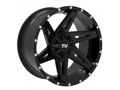 TW Offroad T4 Spin Gloss Black 6-Lug Wheel; 20x10; -12mm Offset (03-09 4Runner)