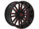 TW Offroad T8 Flame Gloss Black with Red 6-Lug Wheel; 20x10; -12mm Offset (22-24 Bronco Raptor)